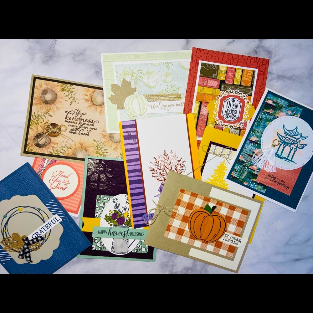 10 Stampin Up! Fall Autumn Handmade Greeting Cards! NEW